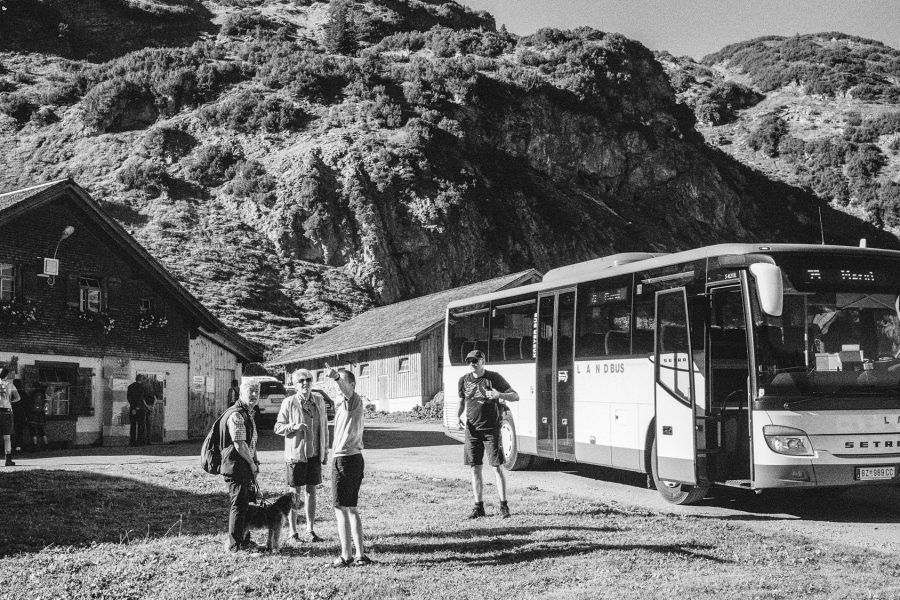 Der Wanderbus auf der Alpe Laguz