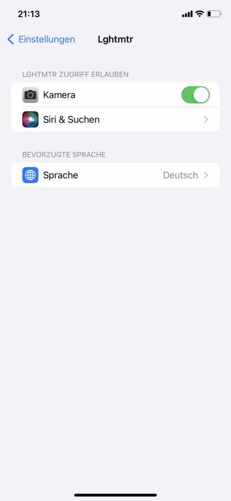 Belichtungsmesser-App Lghtmtr für iOS