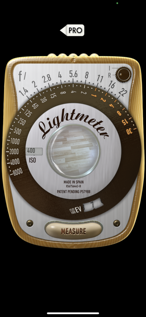 Belichtungsmesser-App myLightmeterPro für iOS