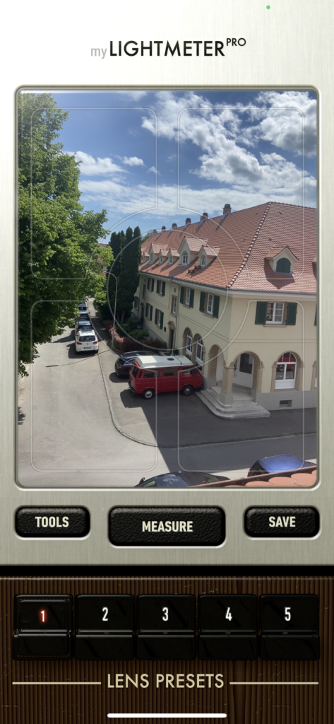Belichtungsmesser-App myLightmeterPro für iOS