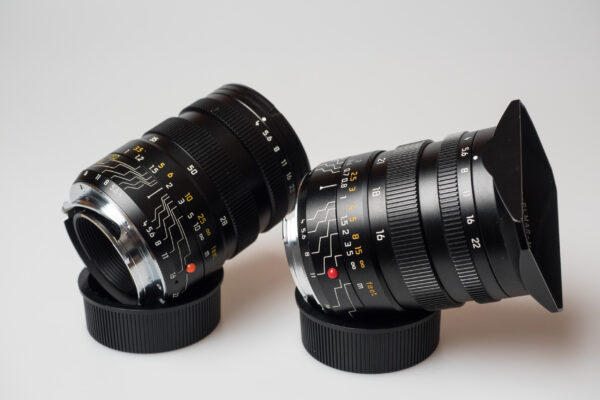 Produktfoto Leica Tri-Elmar 1:4/16-18-21 ASPH (WATE) und Leica Tri-Elmar 1:4/28-35-50 (MATE)