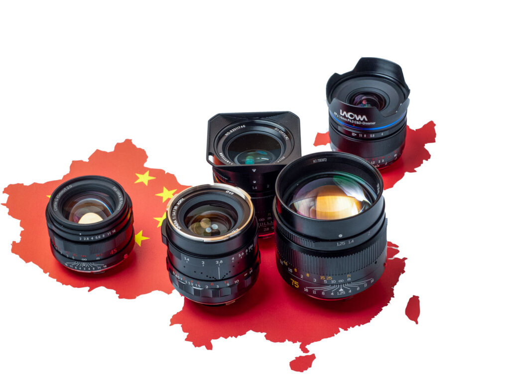 Produktbild zeigt einige der vielen Objektive für Leica M aus China.