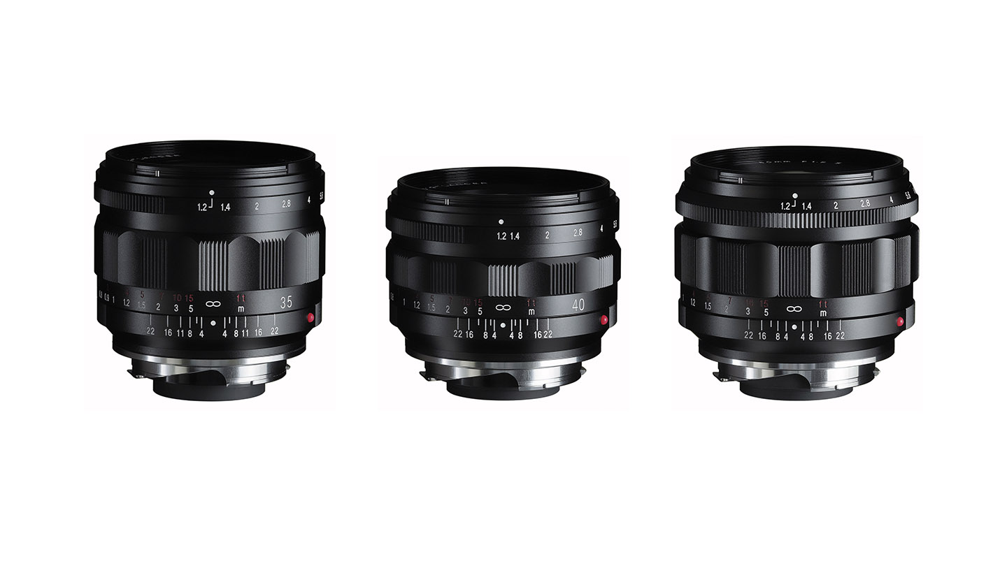 Produktfoto zeigt neue Voigtländer VM-Objektive, hier die f/1,2-Reihe