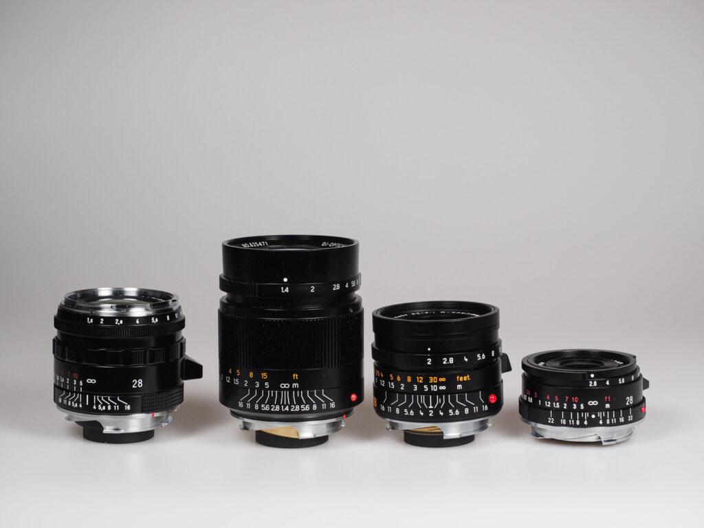 Produktbild zeigt Voigtländer VM Nokton 1,5/28 und weitere 28-mm-Objektive